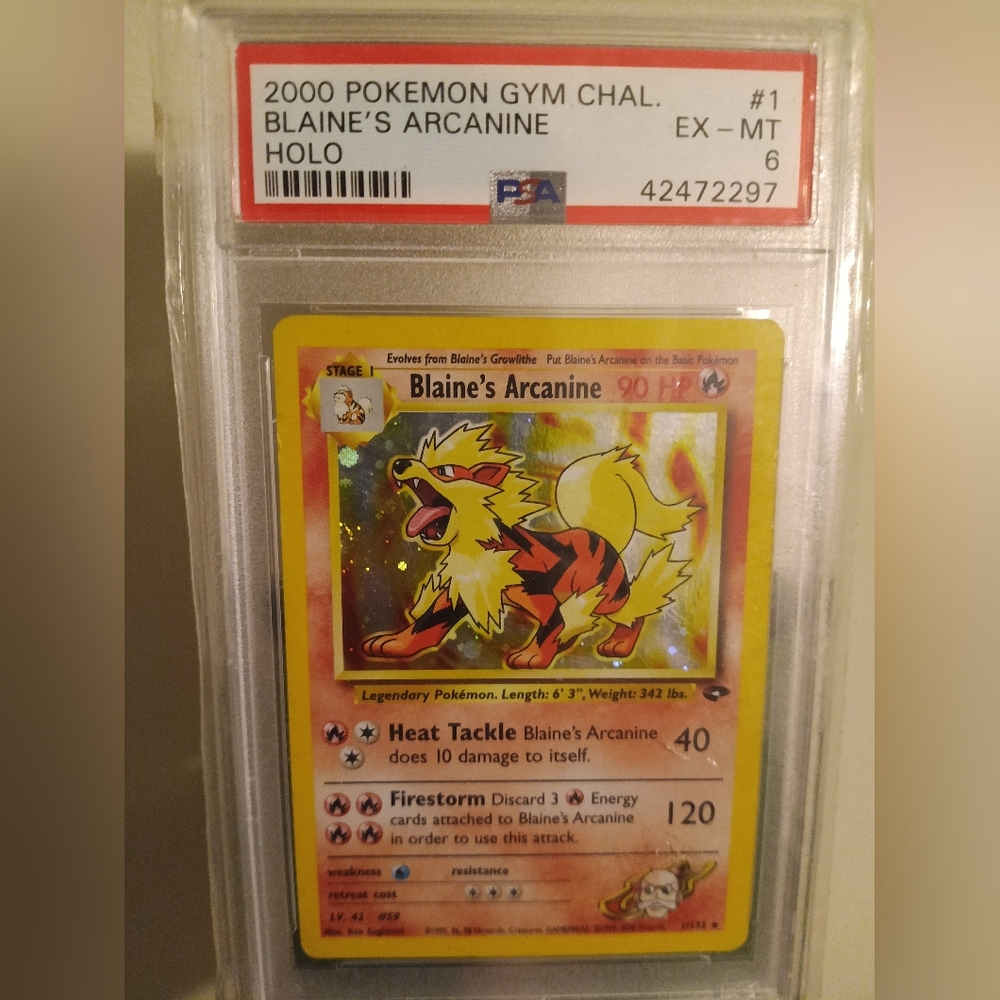 2000 POKEMON GYM CHAL #1 BLAINE'S ARCANINE HOLO PSA 6